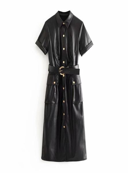 fashion pu faux leather dress women short sleeve solid casual dress stylish turn down collar pockets dresses with belt vestidos2560660, Black;gray
fashion pu faux leather dress women short sleeve solid casual dress stylish turn down collar pockets dresses with belt vestidos2560660, Black;gray