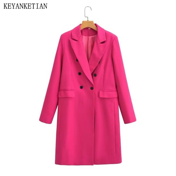 womens wool blends keyanketian autumnwinter rose pink twill coat french style stylish double breasted suit collar pads casaco feminino 23081, Black
womens wool blends keyanketian autumnwinter rose pink twill coat french style stylish double breasted suit collar pads casaco feminino 23081, Black