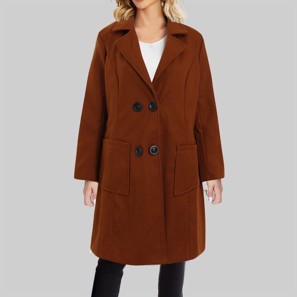 womens wool blends jackets for women woolen coat autumn winter fashion big pockets long slim mid length high street office elegant casual 23, Black
womens wool blends jackets for women woolen coat autumn winter fashion big pockets long slim mid length high street office elegant casual 23, Black