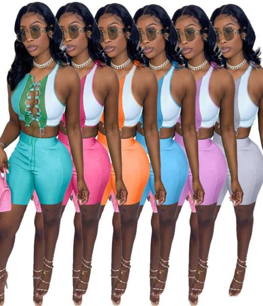 summer shorts outfits women tracksuits two piece sets designer round neck color contrast splicing strap hollow out sleeveless1481888, Gray
summer shorts outfits women tracksuits two piece sets designer round neck color contrast splicing strap hollow out sleeveless1481888, Gray