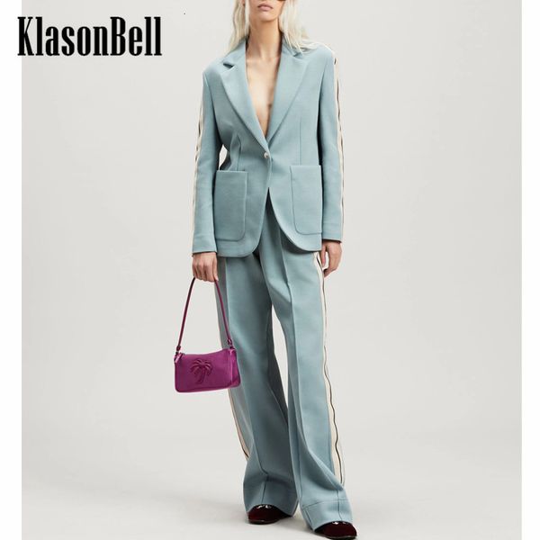 womens two piece pants 812 klasonbell contrast color knit spliced soft cotton single button blazer or elastic waist straight casual set wome, White
womens two piece pants 812 klasonbell contrast color knit spliced soft cotton single button blazer or elastic waist straight casual set wome, White