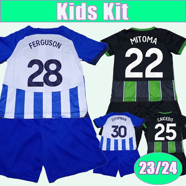 23 24 estupinan caicedo kids kit soccer jerseys march mitoma ferguson alzate lamptey sarmiento veltman home away football shirts uniforms, Black
23 24 estupinan caicedo kids kit soccer jerseys march mitoma ferguson alzate lamptey sarmiento veltman home away football shirts uniforms, Black
