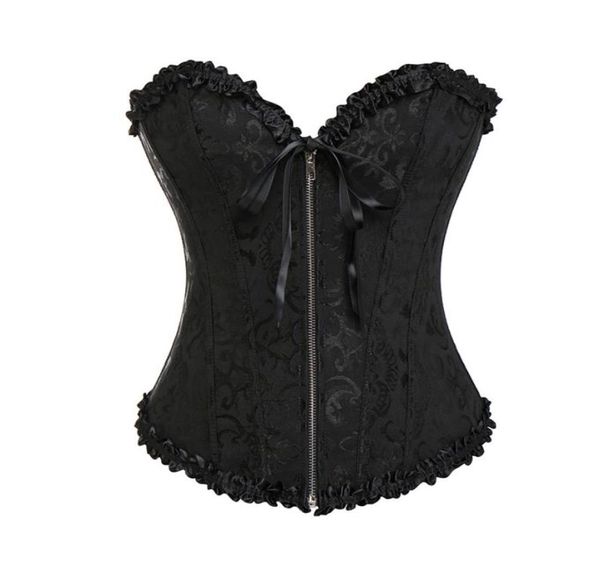 gothic brocade corset black with zipper front and lace back whole retail 81074996092, Black;white
gothic brocade corset black with zipper front and lace back whole retail 81074996092, Black;white
