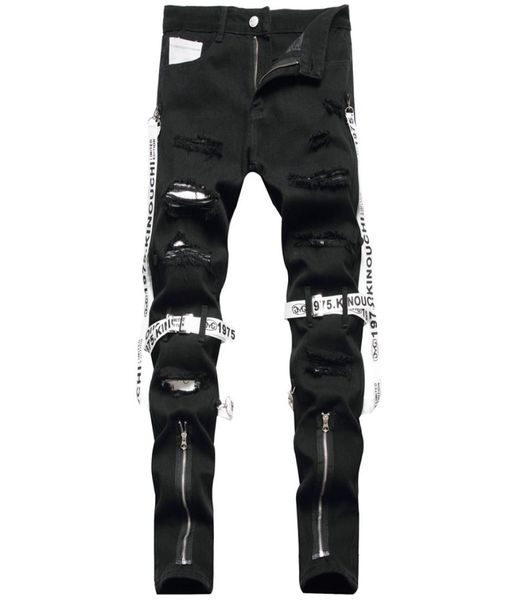 men slim fit black jeans ribbon zipper straight leg ripped men039s denim pants regular cotton jean destroyed pant hip hop casua9209379, Blue
men slim fit black jeans ribbon zipper straight leg ripped men039s denim pants regular cotton jean destroyed pant hip hop casua9209379, Blue