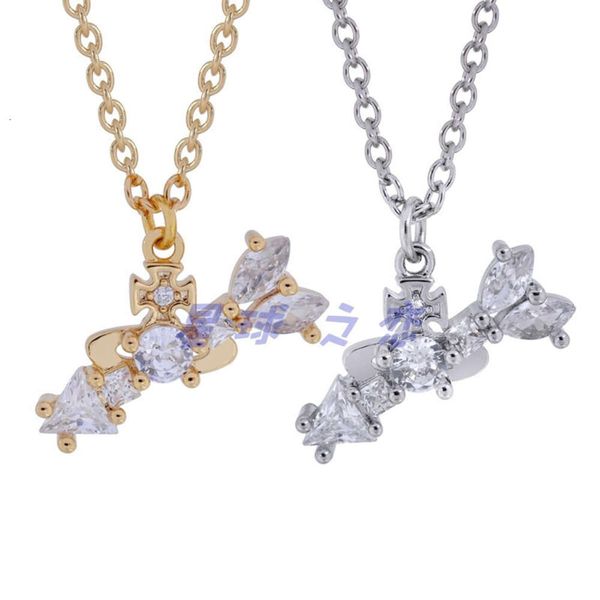 western empress dowager vivienne vivienne all zircon arrows wearing saturn necklace love arrow ins girl, Silver
western empress dowager vivienne vivienne all zircon arrows wearing saturn necklace love arrow ins girl, Silver