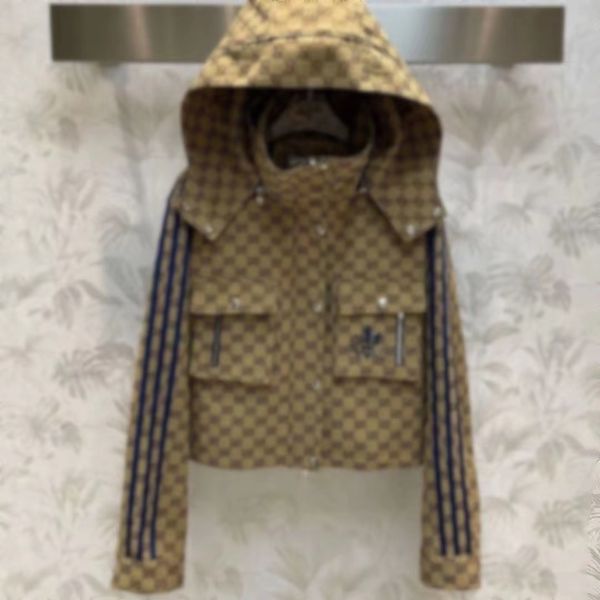 23 autumn/winter new gg full body jacquard letter pocket embroidery co branded hooded jacket women's coat casual fashion, White;black
23 autumn/winter new gg full body jacquard letter pocket embroidery co branded hooded jacket women's coat casual fashion, White;black