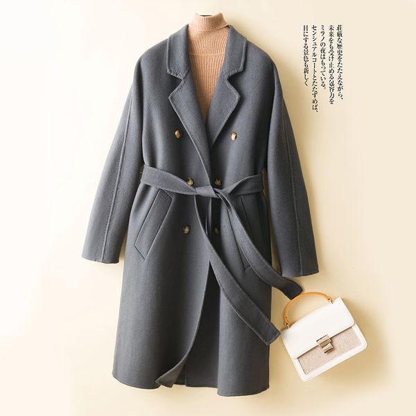 womens wool blends autumn and winter doublesided zero cashmere 100%wool coat womens midlength highend hepburn woolen 230818, Black
womens wool blends autumn and winter doublesided zero cashmere 100%wool coat womens midlength highend hepburn woolen 230818, Black
