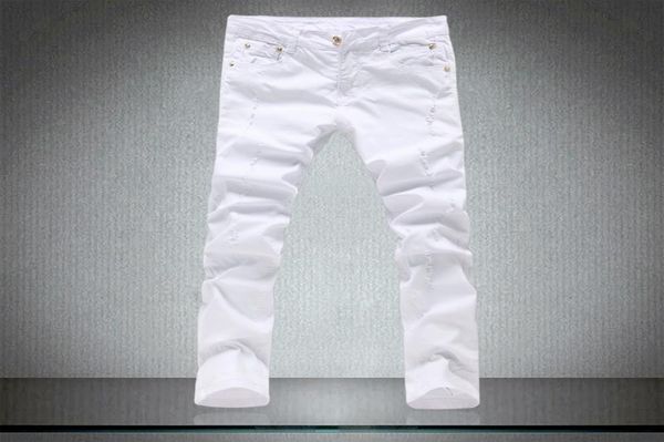 spring men039s tight pure white jeans male skinny trousers cotton elastic hole slim leisure pants men8332198, Blue
spring men039s tight pure white jeans male skinny trousers cotton elastic hole slim leisure pants men8332198, Blue