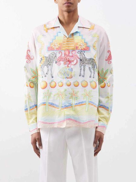 casablanca animal circus hawaiian shirt long sleeve button up shirts casual silk shirt casablanc, White;black
casablanca animal circus hawaiian shirt long sleeve button up shirts casual silk shirt casablanc, White;black