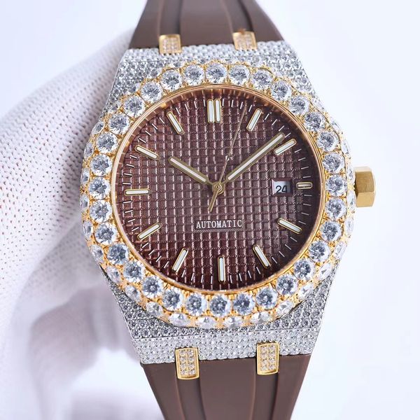 diamond limited sale of famous men's watch automatic mechanical movement sapphire glass large diamond bezel rubber strap brown dial, Slivery;brown
diamond limited sale of famous men's watch automatic mechanical movement sapphire glass large diamond bezel rubber strap brown dial, Slivery;brown