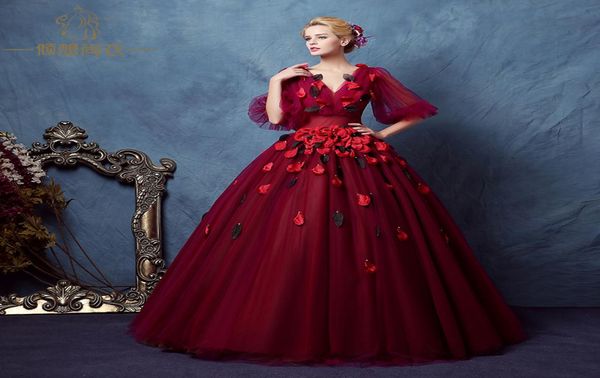 lantern sleeve wine red petals crystal beading veil court ball gown medieval dress renaissance victoriaantoinette belle ball1868871, Black;red
lantern sleeve wine red petals crystal beading veil court ball gown medieval dress renaissance victoriaantoinette belle ball1868871, Black;red