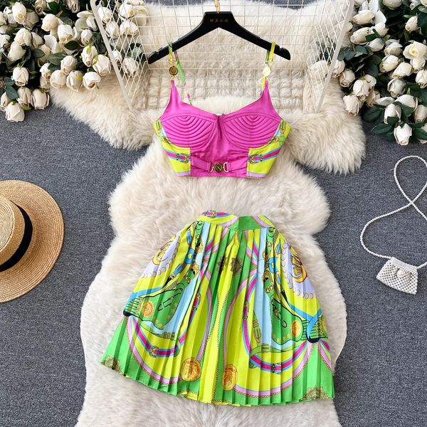 two piece dress summer holiday baroque two piece set women short spaghetti strap simple metal crop chain print mini pleated skirts suit 2024, White
two piece dress summer holiday baroque two piece set women short spaghetti strap simple metal crop chain print mini pleated skirts suit 2024, White