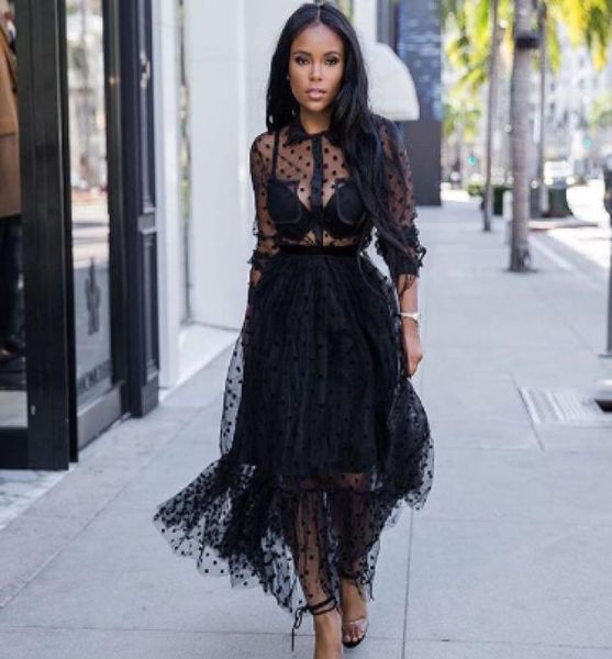 women long sleeve polka dot mesh see through long sleeve dress ladies gstring evening midi dress party2480125, Black;gray
women long sleeve polka dot mesh see through long sleeve dress ladies gstring evening midi dress party2480125, Black;gray