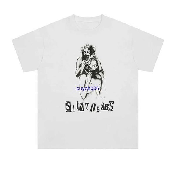 men's t-shirts saint michael brand portrait letter banner printed short sleeve high street casual loose and women's, White;black
men's t-shirts saint michael brand portrait letter banner printed short sleeve high street casual loose and women's, White;black