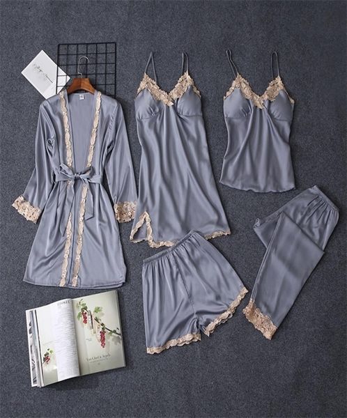 qweek 5 pieces sets women pajama set lace satin sleepwear women pajamas for women pijama pyjama casual sleep lounge t2001113463861, Black;red
qweek 5 pieces sets women pajama set lace satin sleepwear women pajamas for women pijama pyjama casual sleep lounge t2001113463861, Black;red