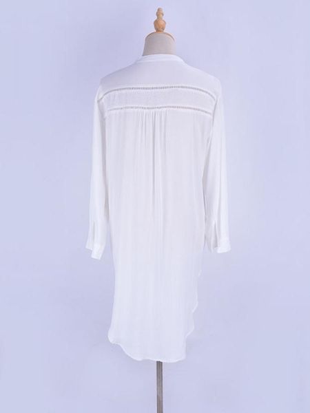 swimwear beach shirts women bikini cover up white asymmetric lace cut out elegant cotton tunic button summer bathing suits, White;black
swimwear beach shirts women bikini cover up white asymmetric lace cut out elegant cotton tunic button summer bathing suits, White;black
