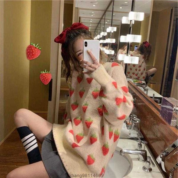 women's sweaters sweet girls casual sweater strawberry and peach embroidery loose leisure pullovers o-neck long sleeve warm thick knitt, White;black
women's sweaters sweet girls casual sweater strawberry and peach embroidery loose leisure pullovers o-neck long sleeve warm thick knitt, White;black