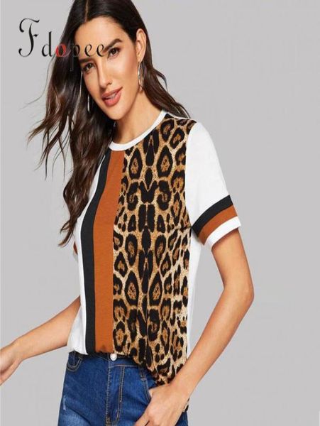 2019 tshirt women fashion casual leopard print short sleeves color matching loose comfort breathable cotton personalized y194417572, White
2019 tshirt women fashion casual leopard print short sleeves color matching loose comfort breathable cotton personalized y194417572, White