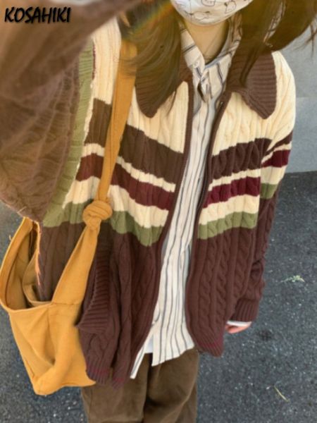 women's knits tees y2k aesthetic vintage tassel knitted cardigan spring oversize loose contrast women sweater zipper harajuku cardigans, White
women's knits tees y2k aesthetic vintage tassel knitted cardigan spring oversize loose contrast women sweater zipper harajuku cardigans, White