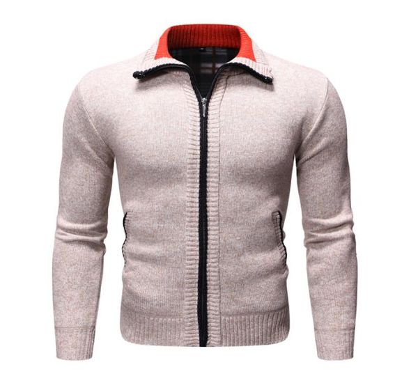 men039s sweater youth autumn and winter casual solid color plus velvet thickening men039s stand collar longsleeved cardigan4277740, White;black
men039s sweater youth autumn and winter casual solid color plus velvet thickening men039s stand collar longsleeved cardigan4277740, White;black