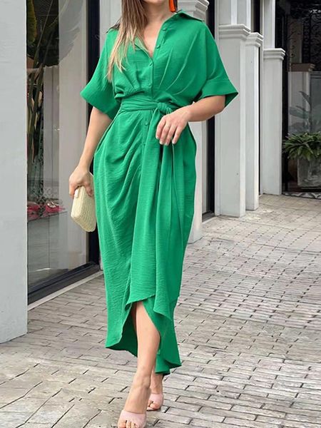 swimwear summer women beachwear short sleeve irregular dress elegant lapel long shirt sundress cover up button lace up draped dress, White;black
swimwear summer women beachwear short sleeve irregular dress elegant lapel long shirt sundress cover up button lace up draped dress, White;black