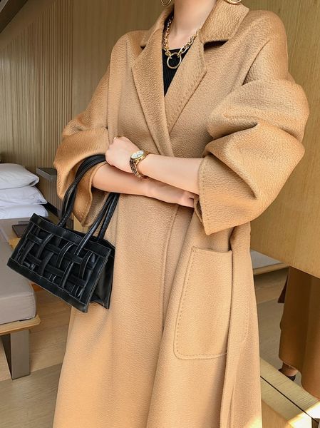 womens wool blends autumn and winter water ripple doublesided cashmere coat women midlength suit collar wool 230818, Black
womens wool blends autumn and winter water ripple doublesided cashmere coat women midlength suit collar wool 230818, Black