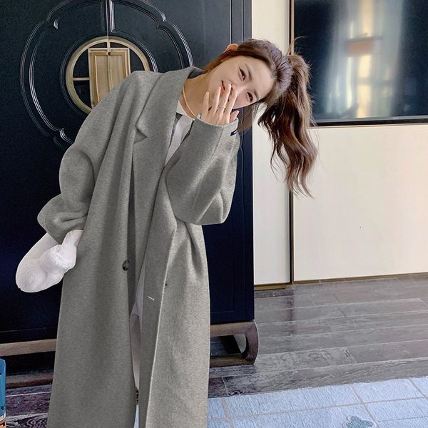 womens wool blends winter clothes women woolen coats turn down collar drouble breasted loose casaco feminino long abrigo mujer invierno 230, Black
womens wool blends winter clothes women woolen coats turn down collar drouble breasted loose casaco feminino long abrigo mujer invierno 230, Black