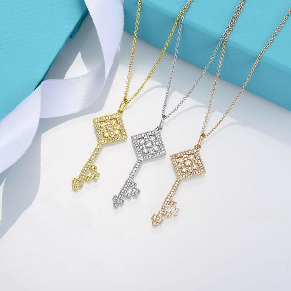 women designer necklace luxury jewelry stainless steel valentine silver chain square key diamond pendant collarbone necklaces designers girl
women designer necklace luxury jewelry stainless steel valentine silver chain square key diamond pendant collarbone necklaces designers girl