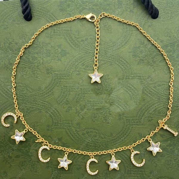 2023 new crystal star letter pendant necklaces women's 18k gold exquisite fashion brand designer necklaces women's party birthday, Silver
2023 new crystal star letter pendant necklaces women's 18k gold exquisite fashion brand designer necklaces women's party birthday, Silver