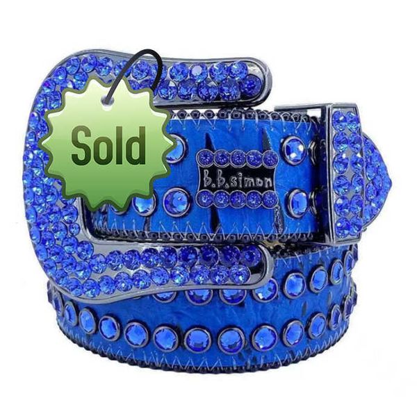 

12022 Designer Bb Belt Simon Belts for Men Women Shiny diamond belt Black on Black Blue white multicolour with bling rhinestones as giftaa