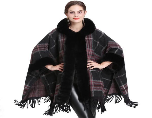 new autumn winter women039s loose hooded plaid poncho faux fur collar cuff cardigan shawl cape tassels cloak outwear coat c49641007727, Black
new autumn winter women039s loose hooded plaid poncho faux fur collar cuff cardigan shawl cape tassels cloak outwear coat c49641007727, Black