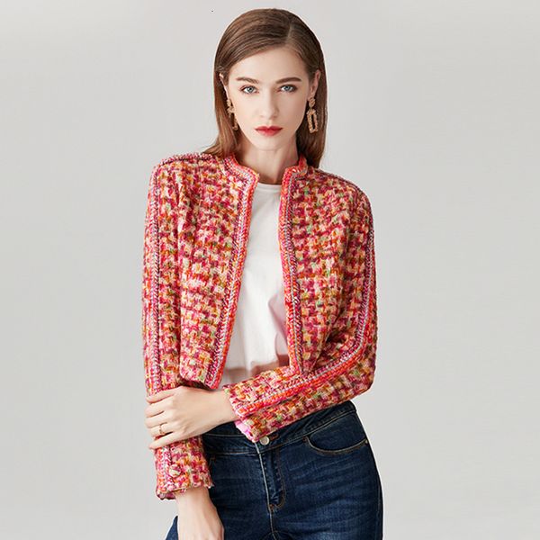 womens jackets highend 100% wool coat women cropped jacket spring runway designer colorful houndstooth plaid tweed short outwear 230818, Black;brown
womens jackets highend 100% wool coat women cropped jacket spring runway designer colorful houndstooth plaid tweed short outwear 230818, Black;brown