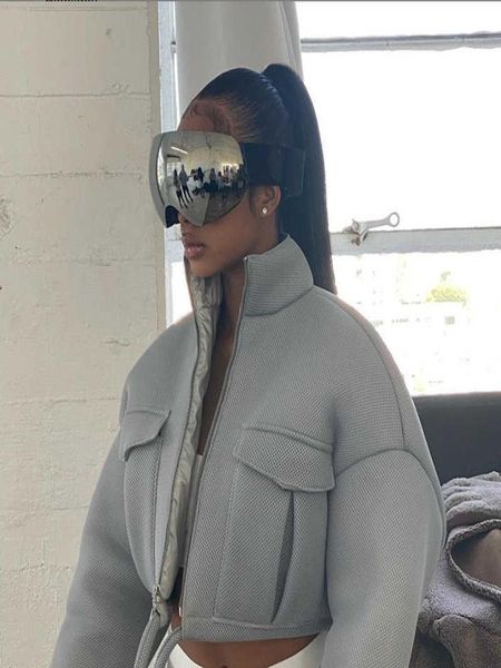 mesh plaid autumn spring coat women trend turtleneck zipper pocket crop jacket solid slim drawstring female outerwear y08272353347, Black;brown 
mesh plaid autumn spring coat women trend turtleneck zipper pocket crop jacket solid slim drawstring female outerwear y08272353347, Black;brown