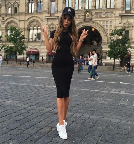 casual dresses summer dress woman short sleeve vestido long tee7211617, Black;gray