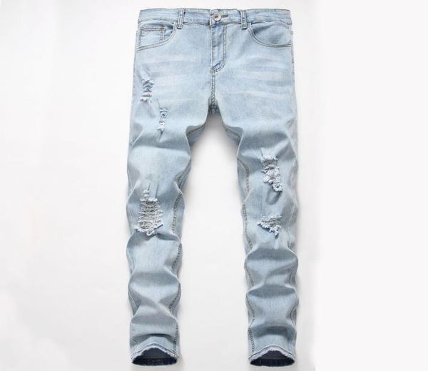 men039s jeans mens biker vintage style male hole distrressed slim fit denim casual trousers light blue pants asian size6037916
men039s jeans mens biker vintage style male hole distrressed slim fit denim casual trousers light blue pants asian size6037916
