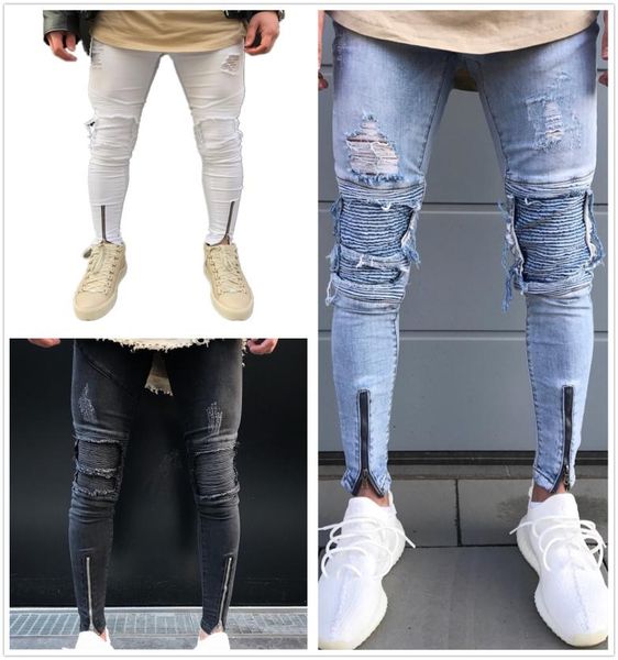 men039s jeans man male ripped draped biker knee pleated ankle zipper brand slim fit cut destroyed skinny jean casual fashion pa7058448, Blue
men039s jeans man male ripped draped biker knee pleated ankle zipper brand slim fit cut destroyed skinny jean casual fashion pa7058448, Blue