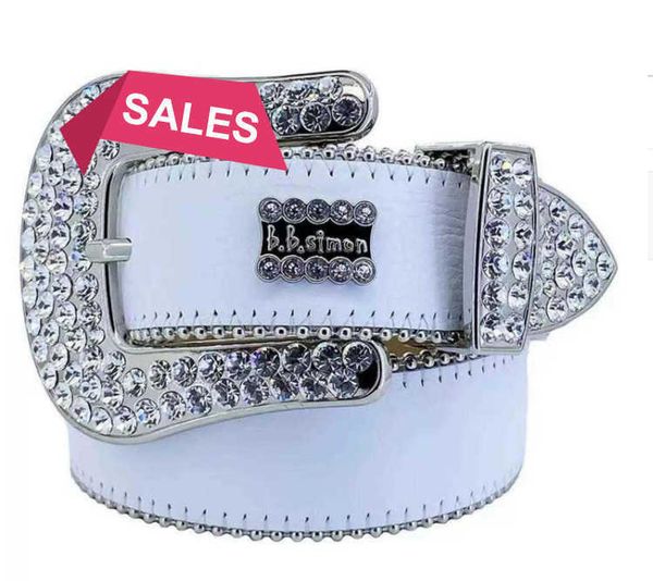 

12022 Designer Bb Belt Simon Belts for Men Women Shiny diamond belt Black on Black Blue white multicolour with bling rhinestones as giftg