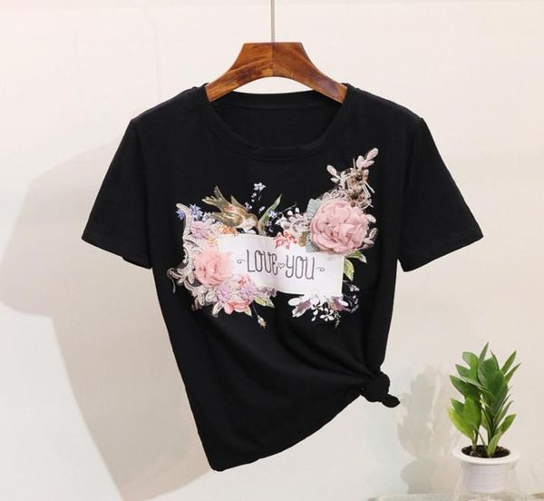 women tshirts 3d embroidery bead t shirt o neck short sleeve appliques flower ladies tshirts spring summer female clothes cx7883068, White
women tshirts 3d embroidery bead t shirt o neck short sleeve appliques flower ladies tshirts spring summer female clothes cx7883068, White