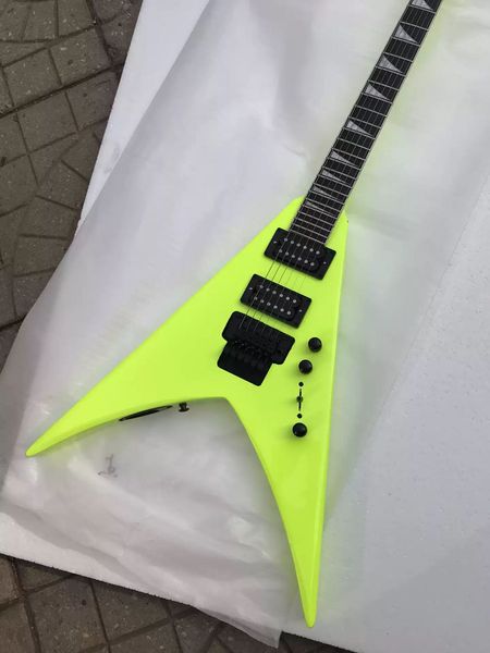 jack son fluorescent green v electric guitar shark fin inlay floyd rose tremolo bridge whammy bar black hardware
jack son fluorescent green v electric guitar shark fin inlay floyd rose tremolo bridge whammy bar black hardware