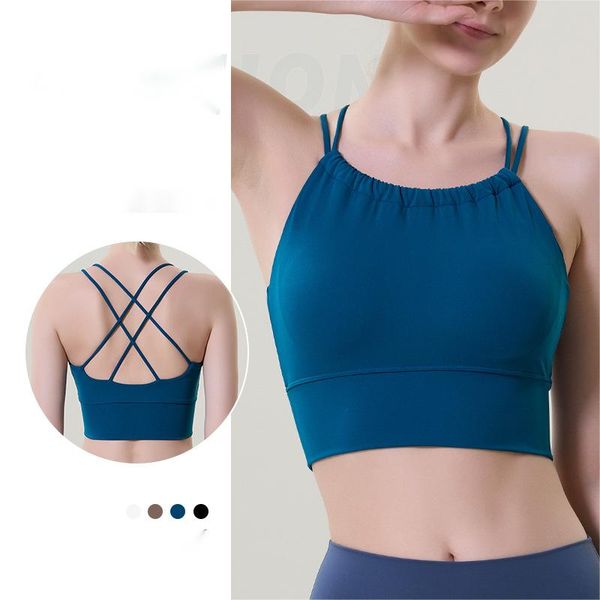 lulu new high-end lycra cross back sports underwear women's integrated chest pad nude yoga vest
lulu new high-end lycra cross back sports underwear women's integrated chest pad nude yoga vest