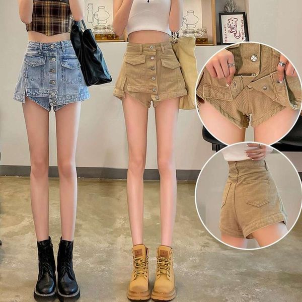 summer denim short skirt womens high waist babe girls overalls anti revealing khaki brown pants, Black
summer denim short skirt womens high waist babe girls overalls anti revealing khaki brown pants, Black