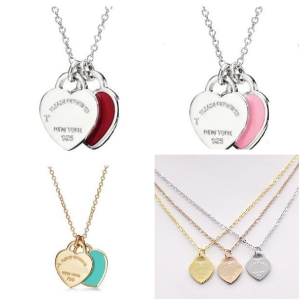 designer double heart necklace trendy luxury jewelry pendant necklaces valentine's day christmas jewelry accessories gift no box, Silver
designer double heart necklace trendy luxury jewelry pendant necklaces valentine's day christmas jewelry accessories gift no box, Silver