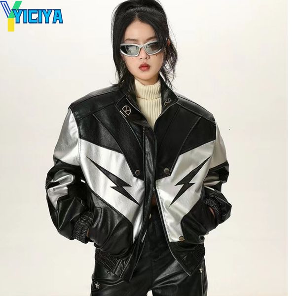 womens jackets yiciya jacket coats bomber women varsity black baseball racing leather american oversize motorcycle long sleeve coat 230818, Black;brown
womens jackets yiciya jacket coats bomber women varsity black baseball racing leather american oversize motorcycle long sleeve coat 230818, Black;brown