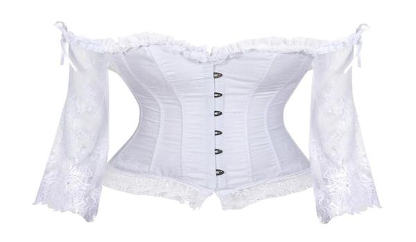 bridal corset for women with sleeves style victorian retro burlesque lace corset and bustiers wedding vest fashion white9027516, Black;white
bridal corset for women with sleeves style victorian retro burlesque lace corset and bustiers wedding vest fashion white9027516, Black;white