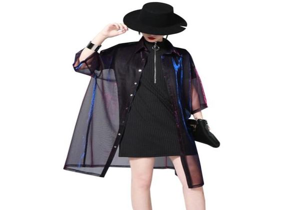 women039s cape 2023 new spring summer lapel threequarter sleeve green shing perspective loose big size shirt women blouse fash1403664, Black
women039s cape 2023 new spring summer lapel threequarter sleeve green shing perspective loose big size shirt women blouse fash1403664, Black
