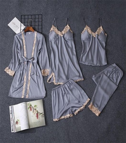 qweek 5 pieces sets women pajama set lace satin sleepwear women pajamas for women pijama pyjama casual sleep lounge t2001112953153, Black;red
qweek 5 pieces sets women pajama set lace satin sleepwear women pajamas for women pijama pyjama casual sleep lounge t2001112953153, Black;red
