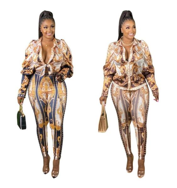 women two piece pants sets long sleeve lapel neck blouses shirt and skinny pants print african womens plus size set suit 8423036, White
women two piece pants sets long sleeve lapel neck blouses shirt and skinny pants print african womens plus size set suit 8423036, White