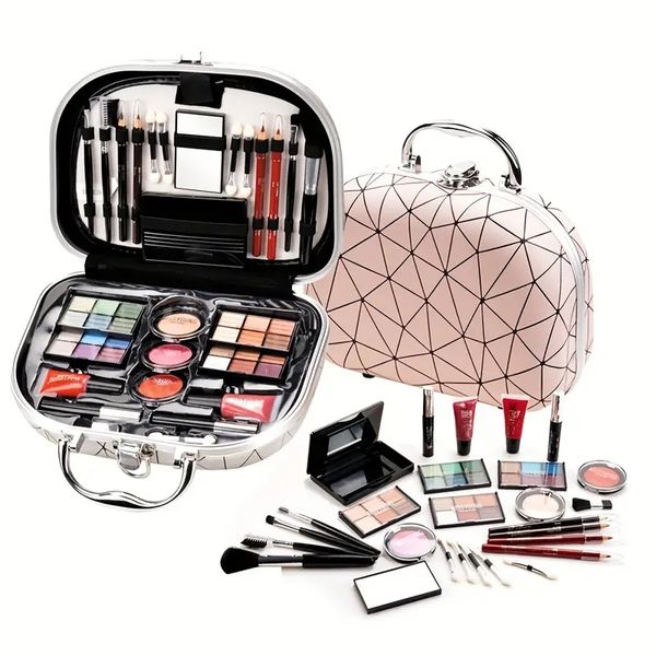 all-in-one cosmetics set box - includes lip gloss, mascara, blush, eyeshadow, eyeliner, and makeup brush - perfect gift for beauty lovers
all-in-one cosmetics set box - includes lip gloss, mascara, blush, eyeshadow, eyeliner, and makeup brush - perfect gift for beauty lovers