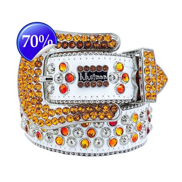 

12023 Fashion Designer Bb Simon Belts for Men Women Shiny diamond belt Black white multicolour with bling rhinestones as birthday Christmas gifts 20 colorsl