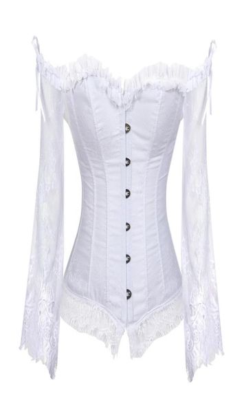 bridal corset for women with sleeves style victorian retro burlesque lace corset and bustiers wedding vest fashion white6910164, Black;white
bridal corset for women with sleeves style victorian retro burlesque lace corset and bustiers wedding vest fashion white6910164, Black;white